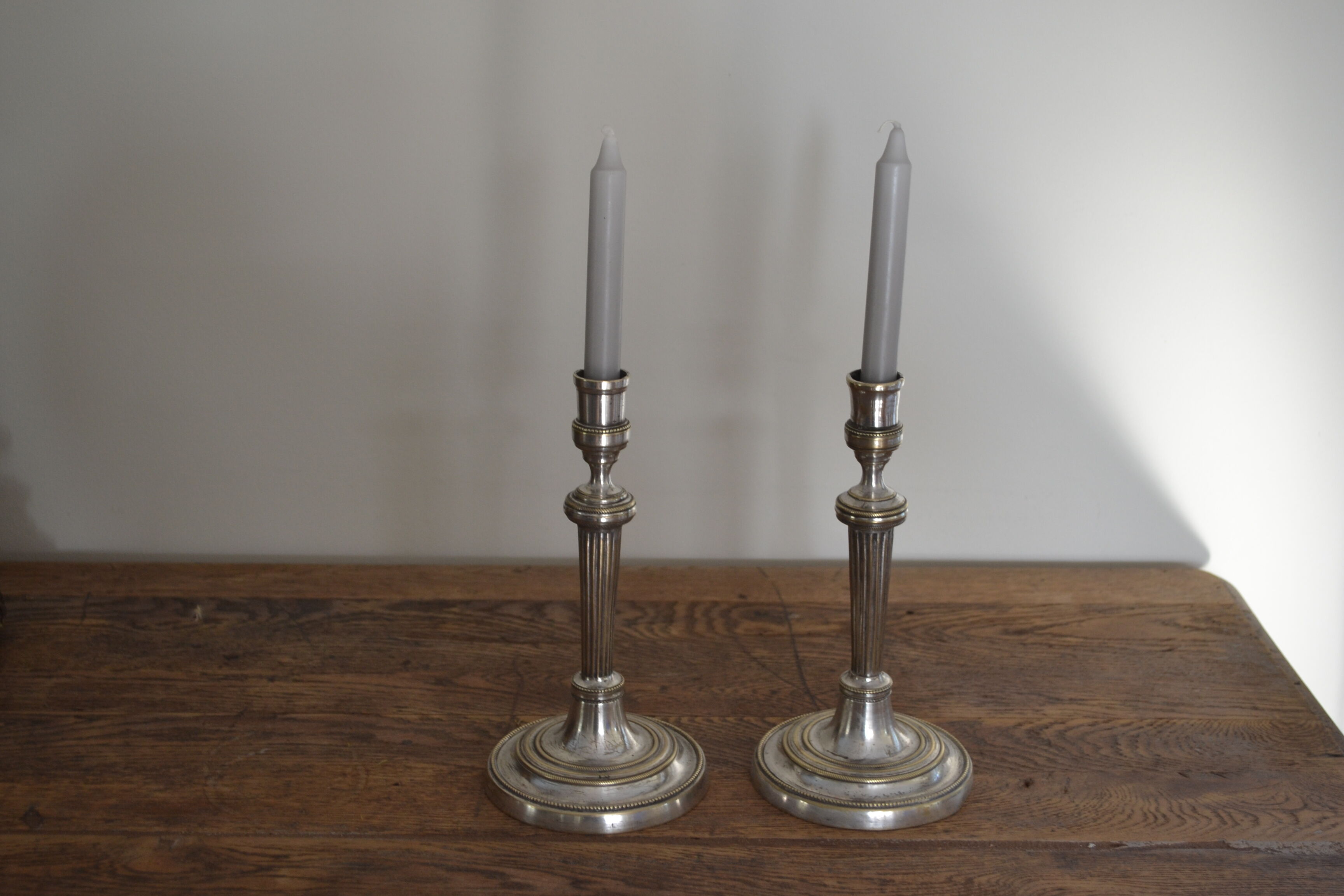 Pair of silver candlesticks
