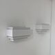 Pair of vintage wall lights, matte white metal, France 1980