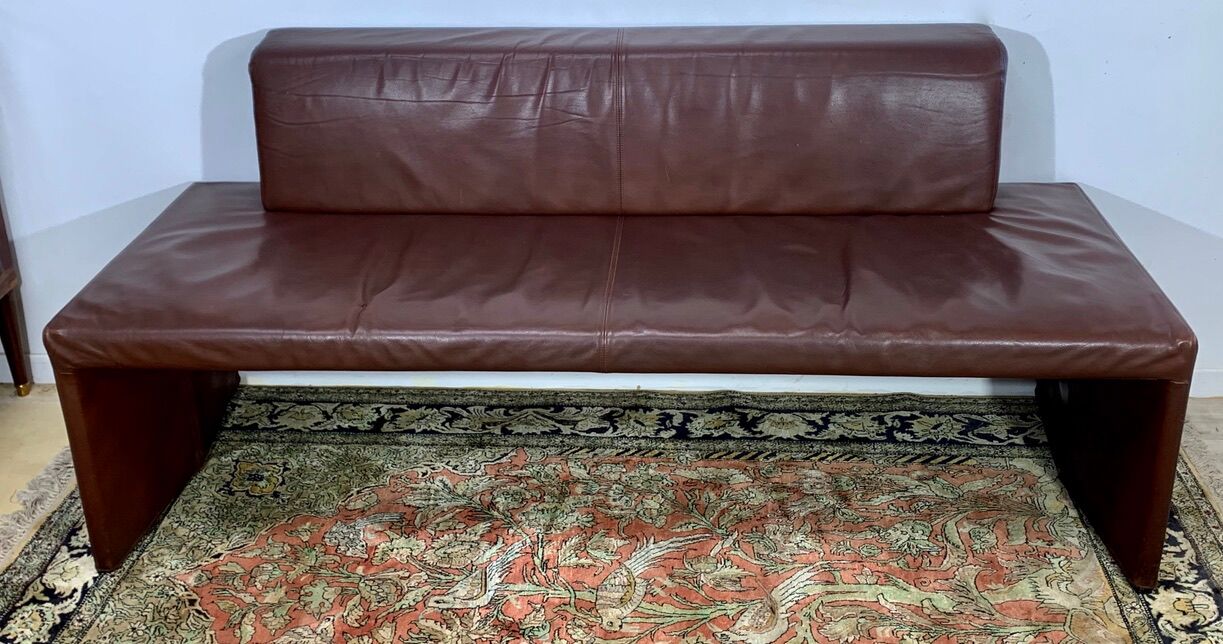 Walter Knoll bench, brown leather