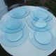 Lot of 6 blue flat plates from Arc-France.