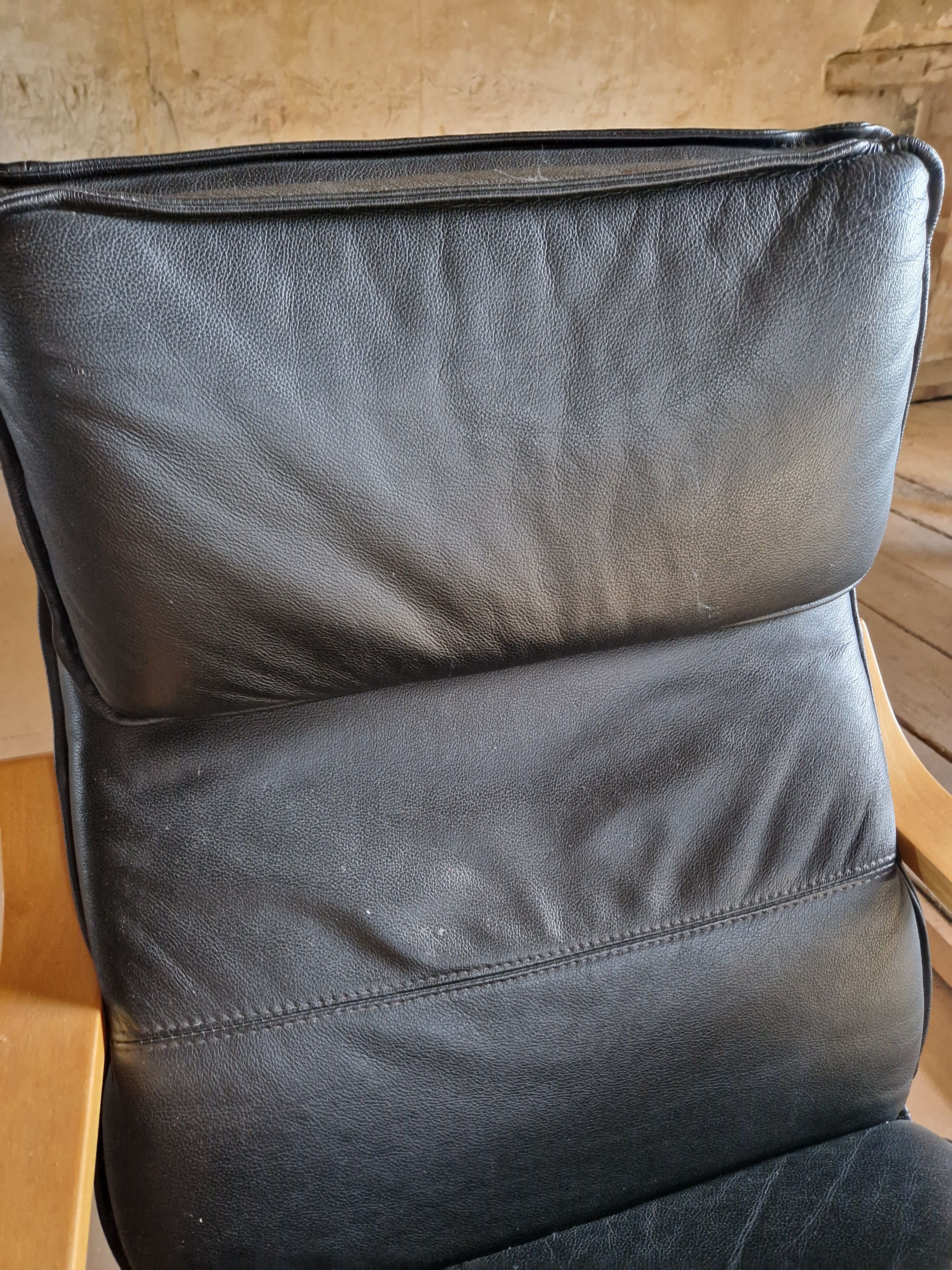 Pair armchairs ikea black leather