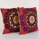Set of 2 vintage embroidered cushion covers 56x58 cm