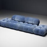 Canapé Camaleonda en Velours Bleu par Mario Bellini pour B&B Italia, Italie, 1970s