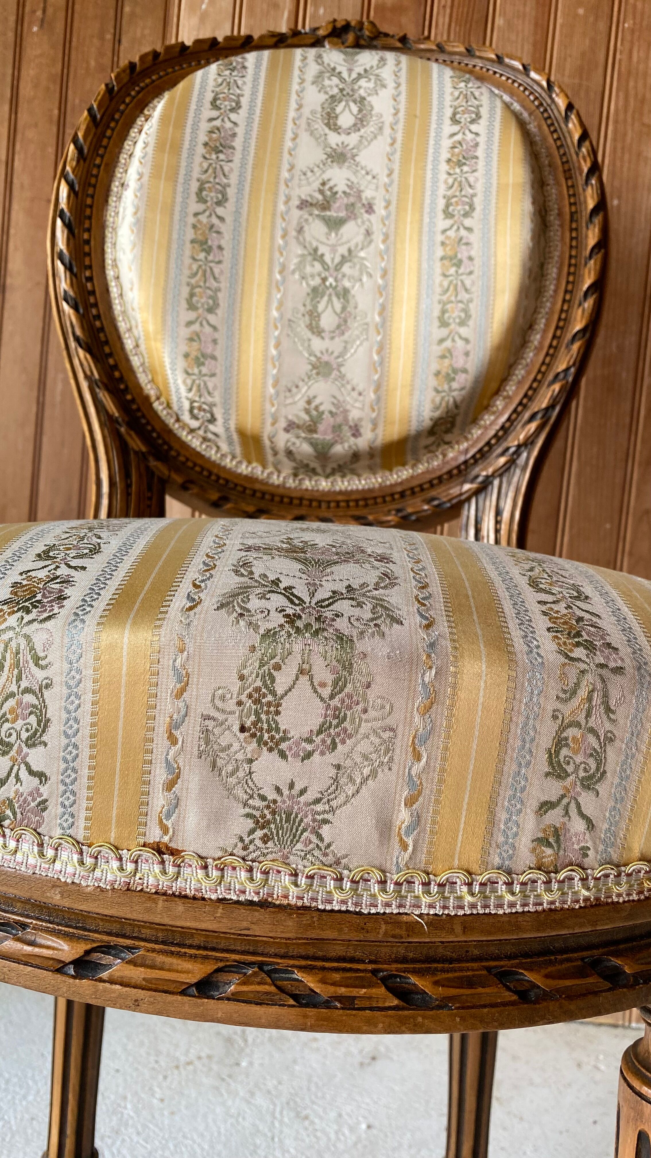 Salon soie et bois style Louis XV