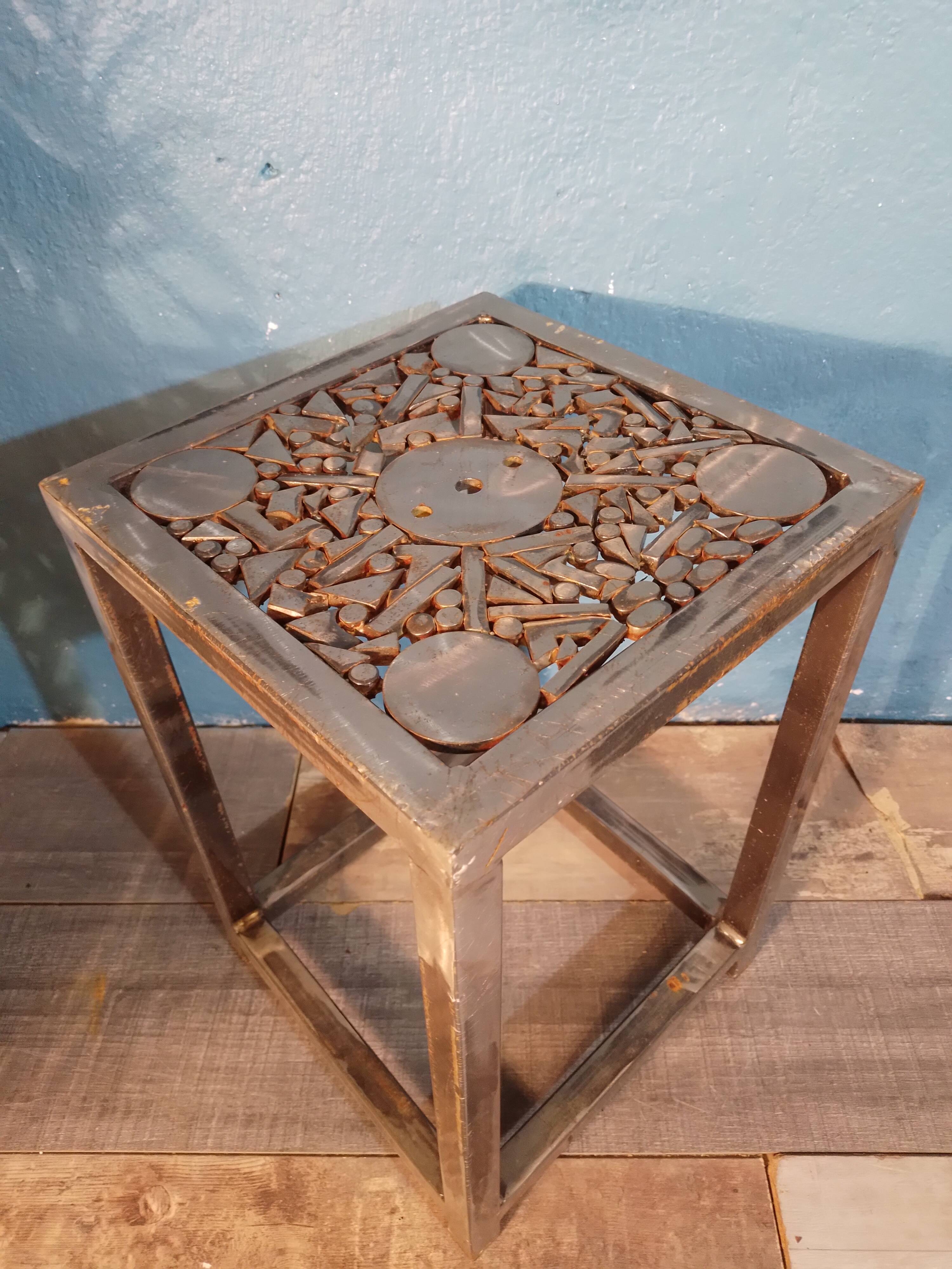 20th century steel stools / end tables