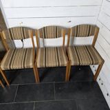 4 vintage self chairs from the 60s with wool seats