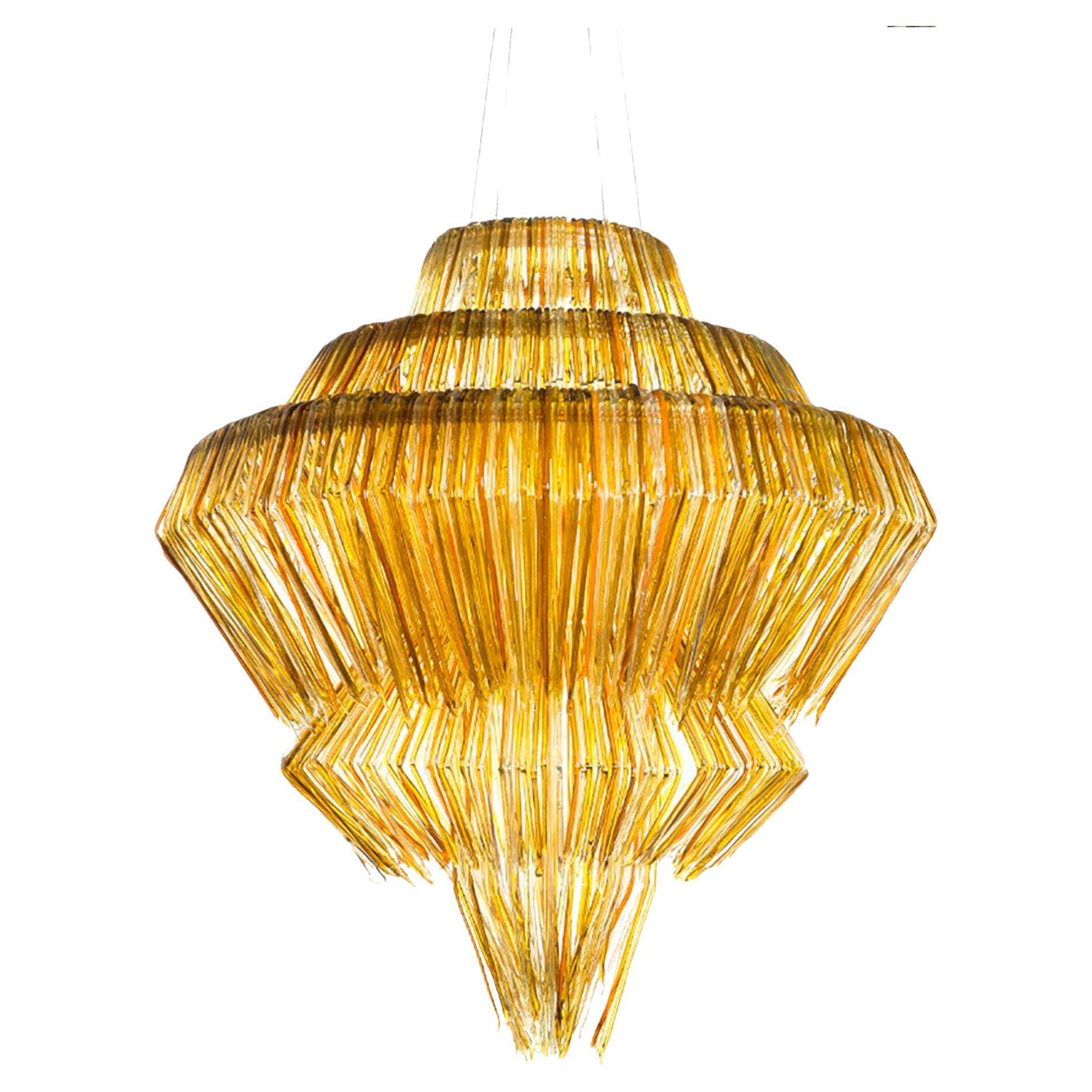 Contemporary Jacopo Foggini Mod Brilli Gold Methacrylate Italian Chandelier