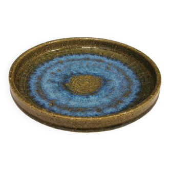 Ceramic dish from Danish Palshus, in beautiful olive green and blue colour shades.