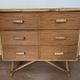 3-drawer rattan/bamboo chest of drawers attributed to Adrien Audoux and Frida Minnet. Circa 1950
