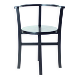 Black Interwar Period Oak Club Armchair, Czechoslovakia 1930s