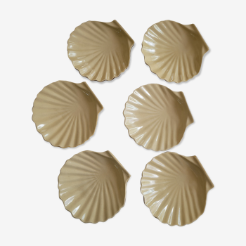 Lot de 6 coquilles St Jacques en céramique