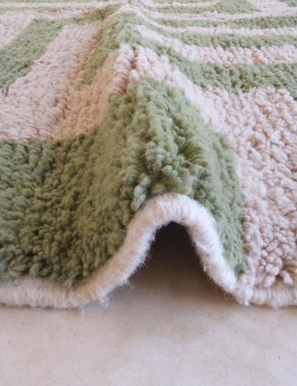 Tapis Contemporain Vert et Beige - 305 x 250 cm