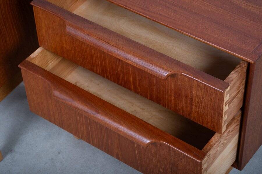 Teak Bedside Tables with Oak Frame, Denmark, 1960s, Set of 2