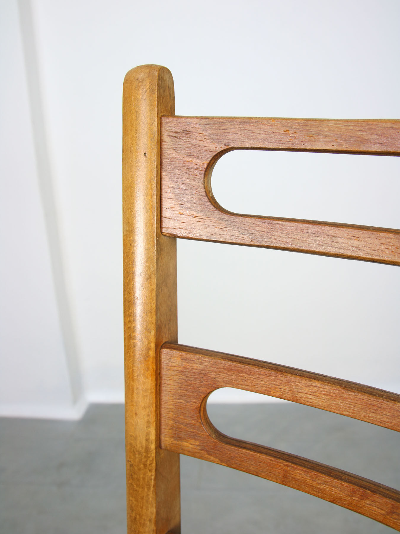 Vintage wooden & brass dining chairs