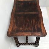 Table basse en bois pieds tourné vintage
