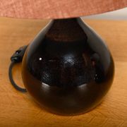 Scandinavian Modern Ceramic dark brown glazed Table Lamps, Denmark 1960s