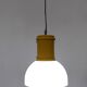 Industrial White Plexiglass and Yellow Varnished Aluminum Pendant, Italy