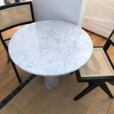 Bottega white Carrara marble dining table