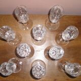 Set of 10 crystal champagne flutes