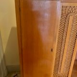 Wood cabinet and rattan 60s