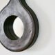 Lancel mirror, leather and wood, France 1960s