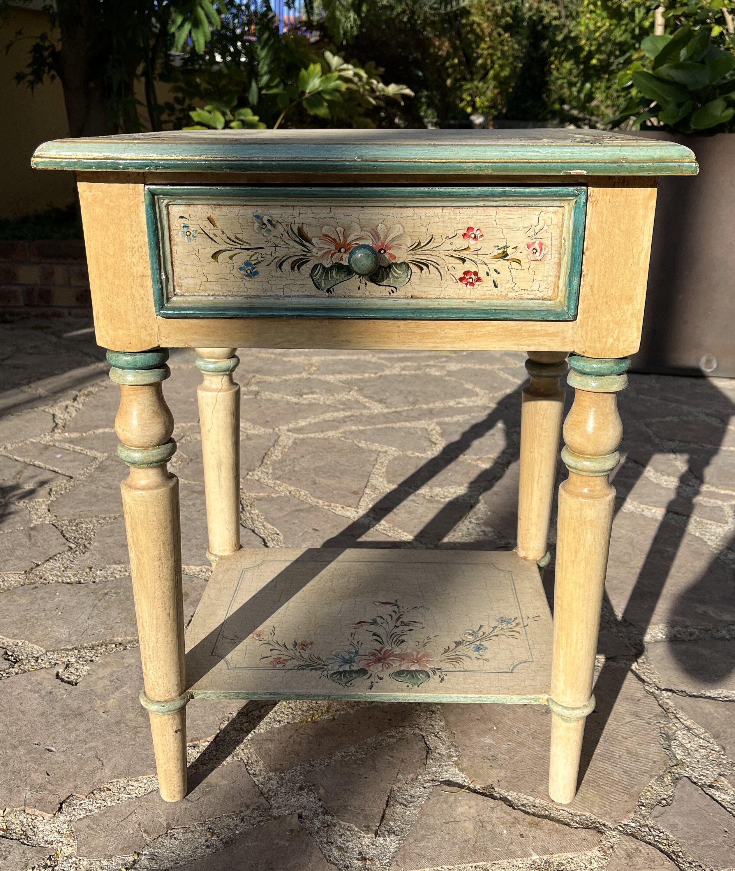Painted wooden bedside