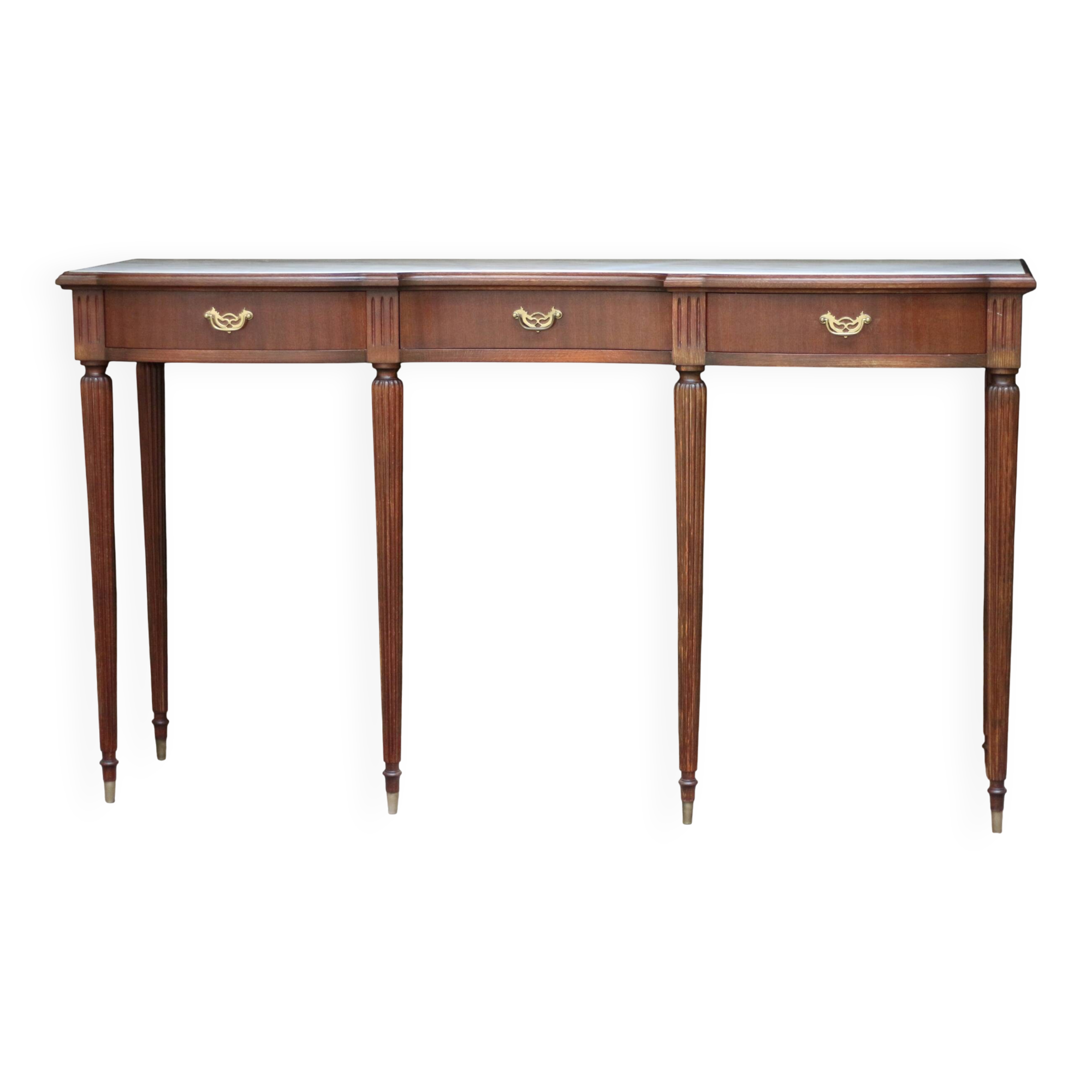 Superb mahogany and marble console table (early 20th century).