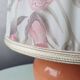 Lampe en céramique avec abat-jour en tissu plissé, années 80