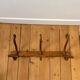 Thonet curved wood wall coat rack with 3 hooks, late 19th century