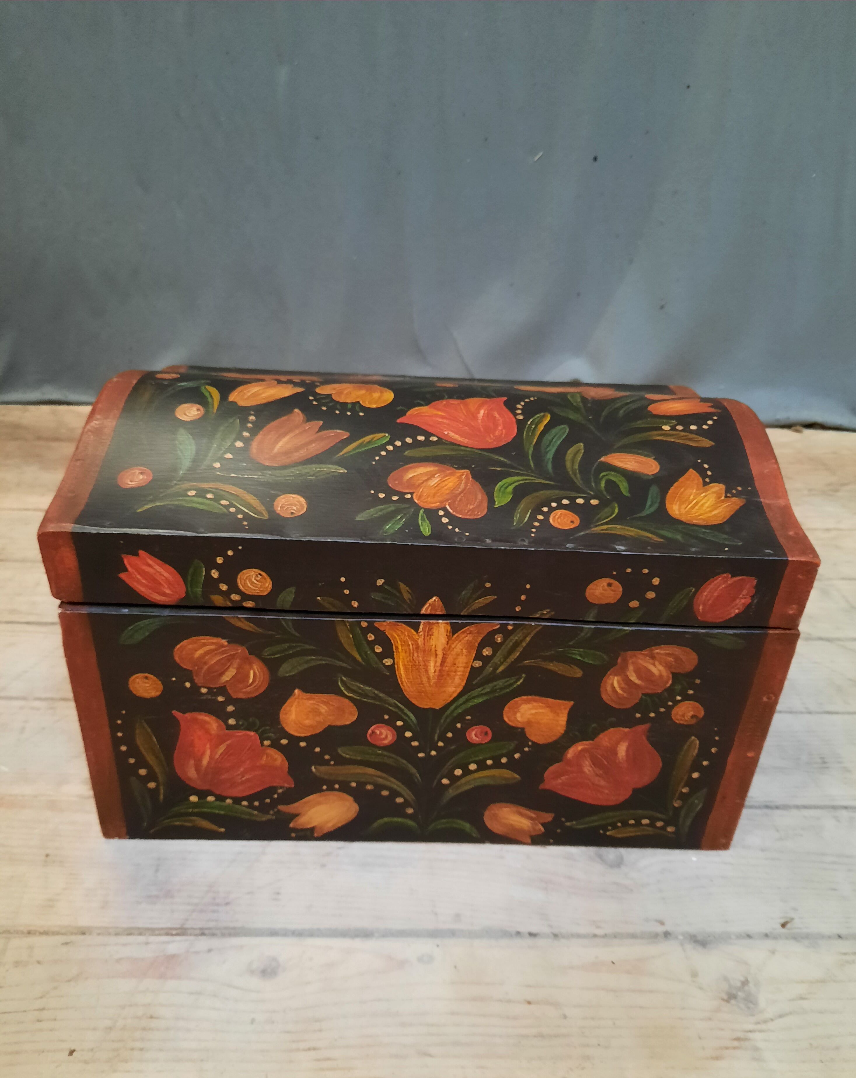 Painted chest in norman style