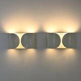 2 white "Foglio" wall lights by Tobia & Afra Scarpa for Flos, 1960s