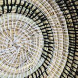 Berber ethnic basket casa black and white wool