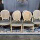 Set of four Louis XVI style chairs and two armchairs.