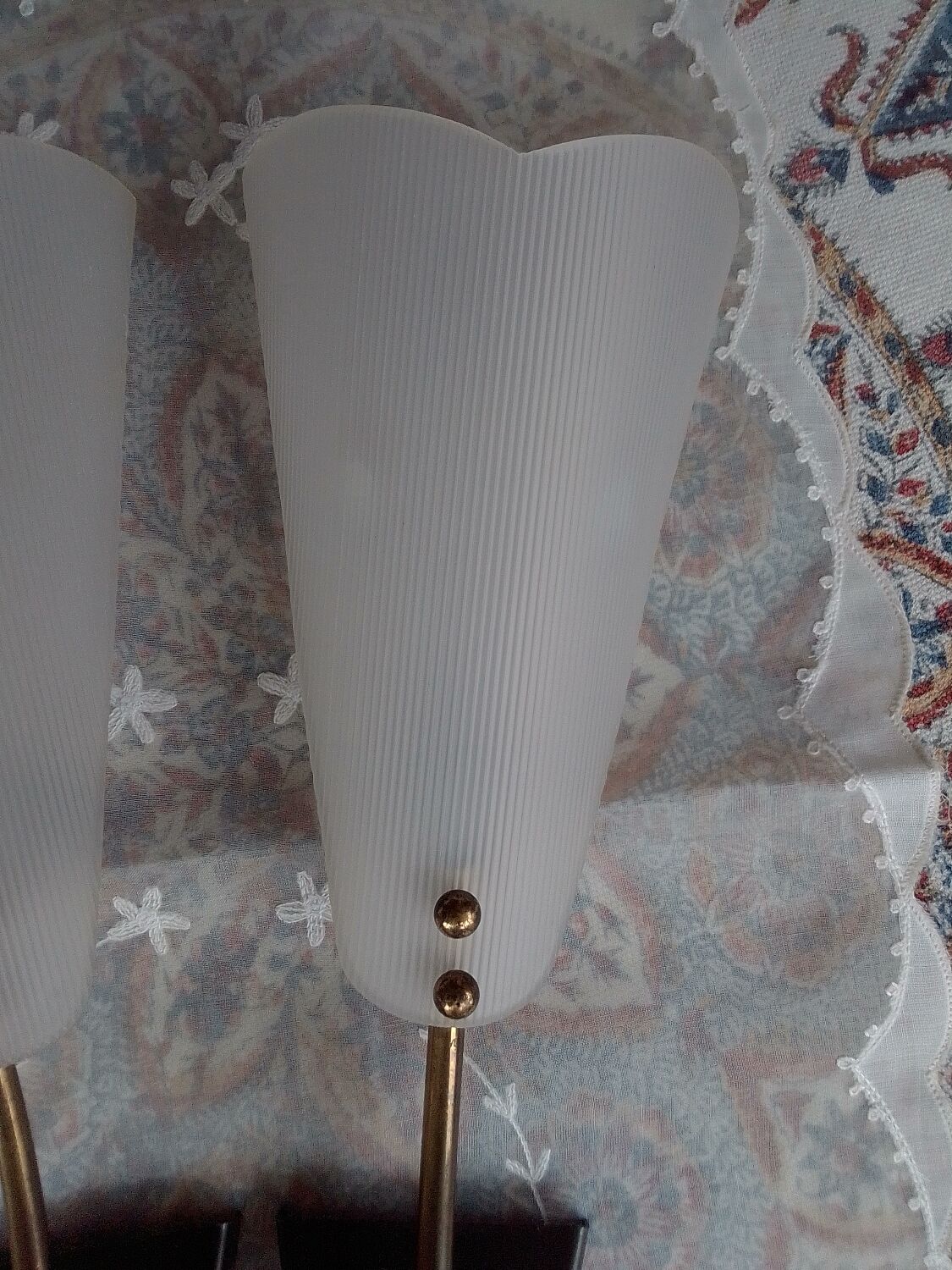 Pair of brass plastic sconces