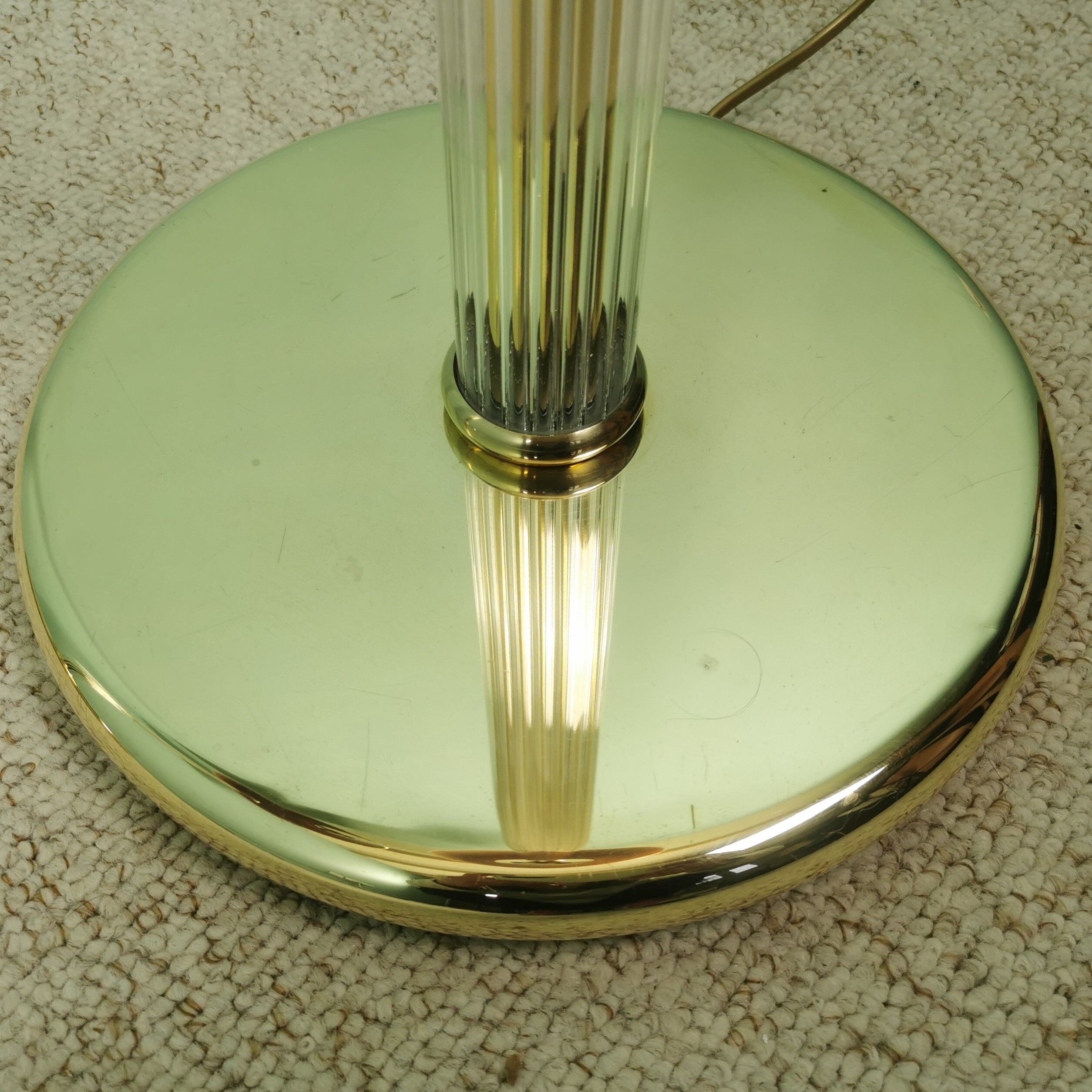 Lampadaire laiton et verre 80'