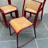 Vintage metal and wood school chairs adult size