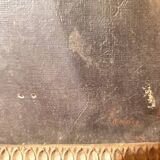 Tableau ancien portrait de femme encadré signé sorti de grenier