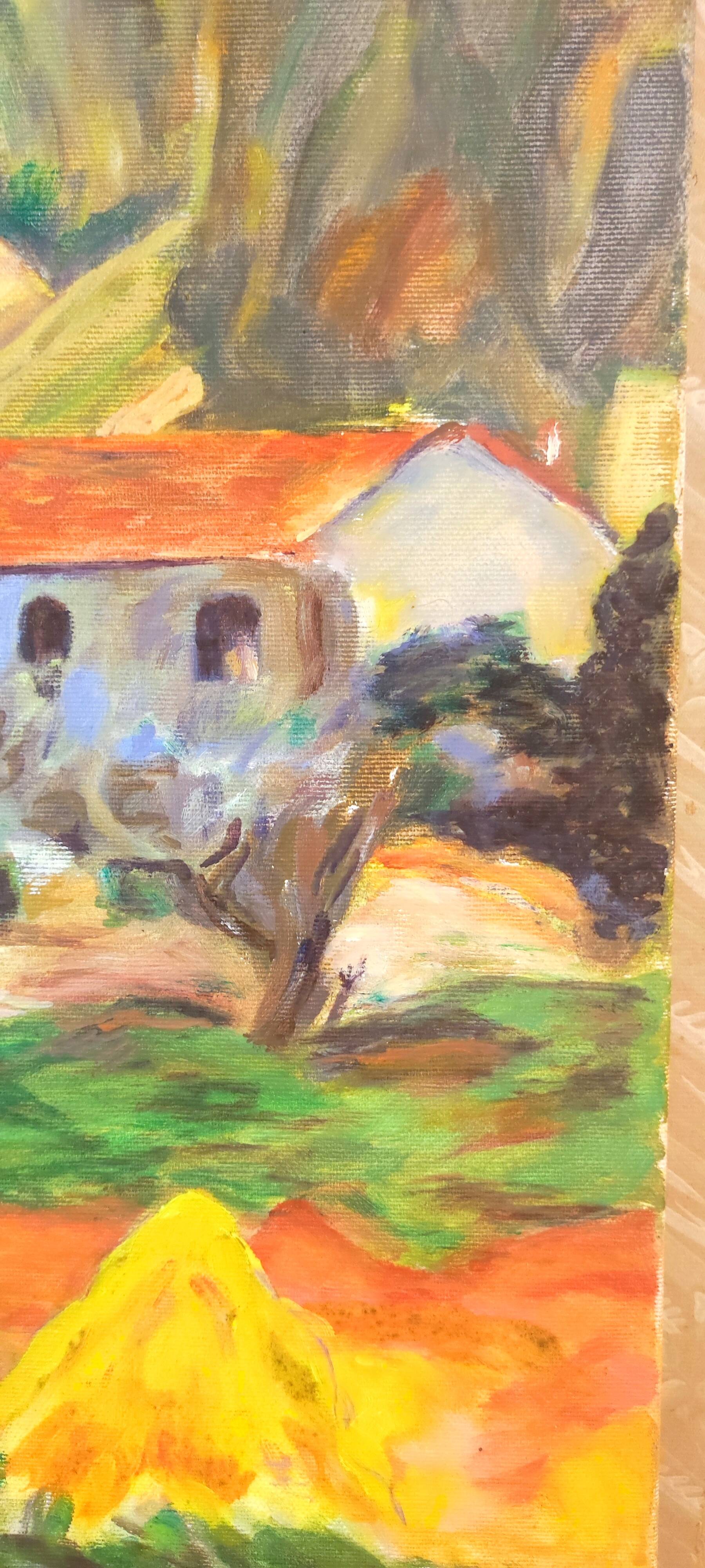 Oil on canvas landscape of Provence