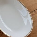 Vintage white porcelain trays with a golden rim.