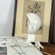 Small mushroom clip lamp Sarlam white plastic vintage night light