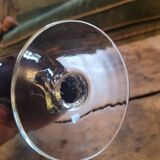 Amber glass soliflore vase on crystal base - Art glass from the years