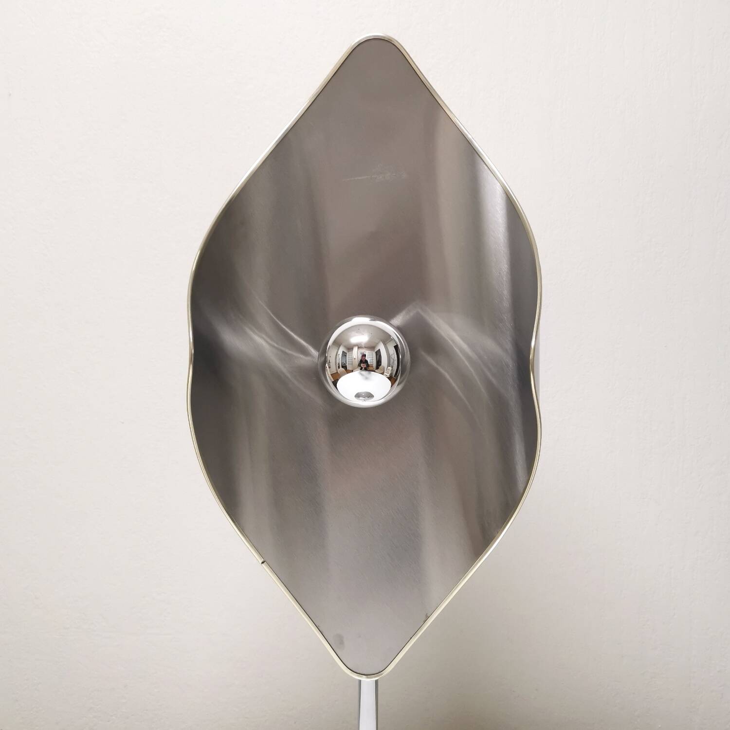 Table lamp, stainless steel and chrome-plated metal, Reggiani, 1970
