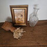 Carafe ou soliflore en verre taillé