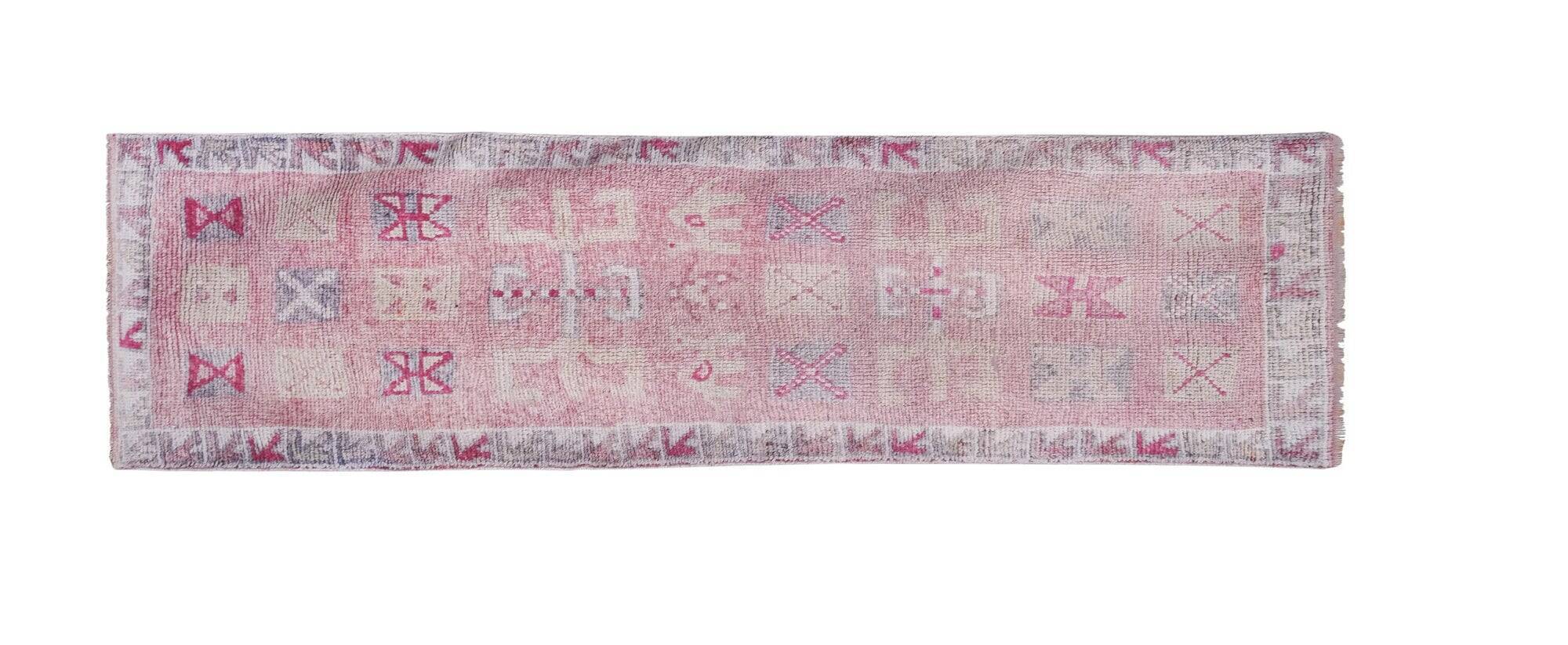 Tapis de couloir turc vintage 87x297 cm