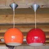 Pair of vintage Kenwell pendant lights 1970