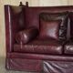 Victorian Knole canapé restored in leather with feather cushions.