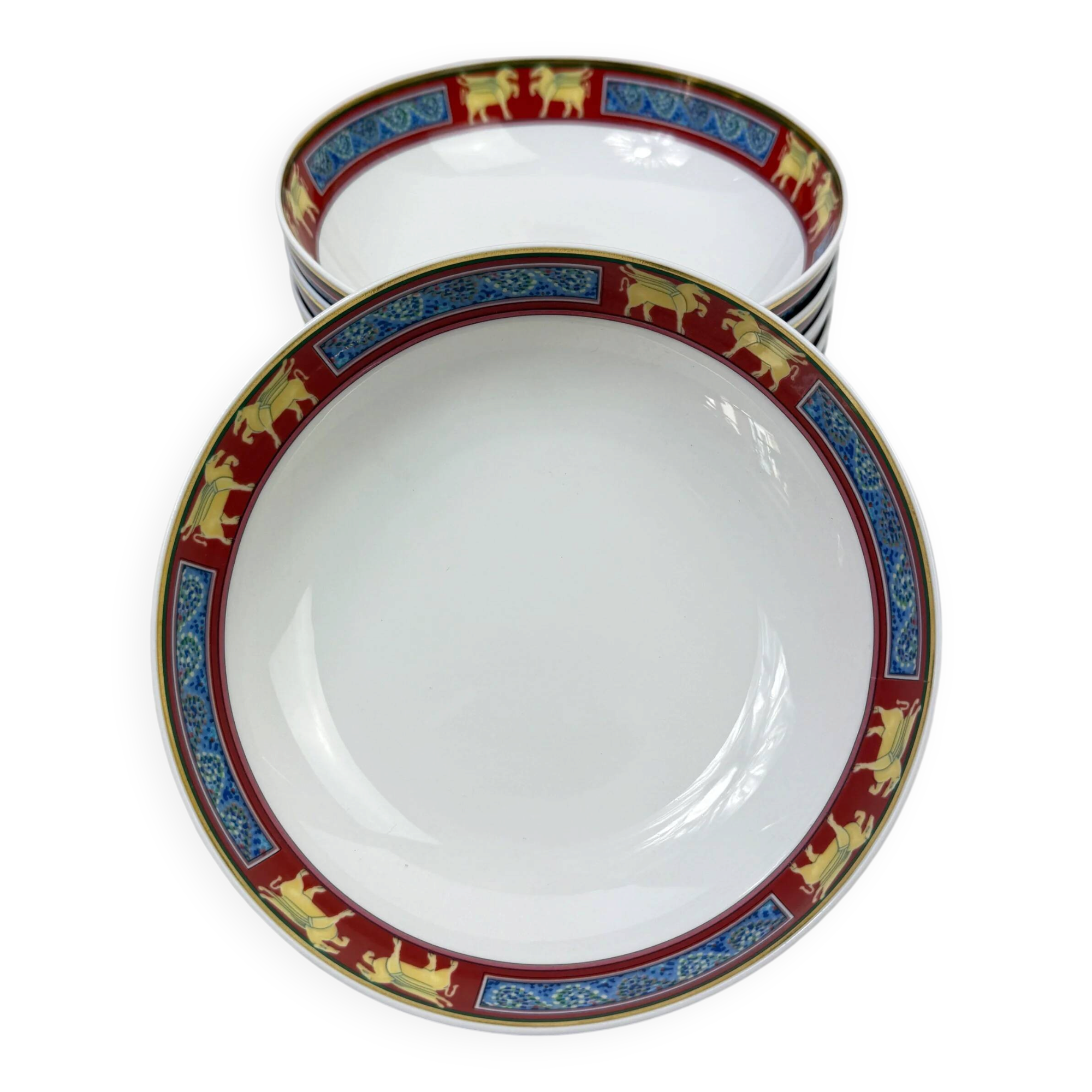 Raynaud Limoges set of 6 deep plates model Pégase 17 cm
