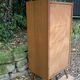 Vintage rattan chest of drawers with splayed legs from the 1950s.