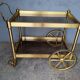 Serving rolling table golden aluminum ep 1970 vintage