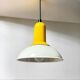 Vintage 80s Yellow Ceramic Pendant Lamp by Imago Italy - New Old Stock
